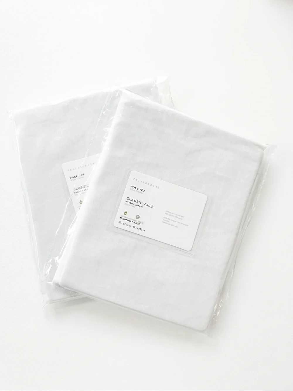 Pottery Barn Classic Voile Drape Set of 2 Panels in White | 84”